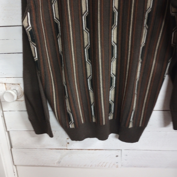 Vintage Inserch 90s Textured Grandpa Sweater Men's Size 2XL Cosby Textured Knit - Picture 3 of 8